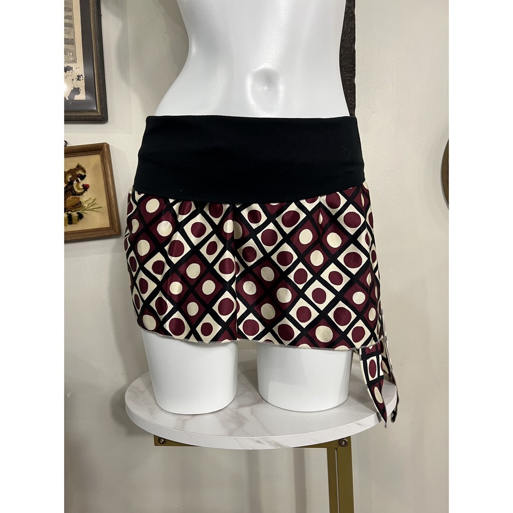Vintage Duo Originals Geometric Silk Cotton Wrap Mini Skirt One Size